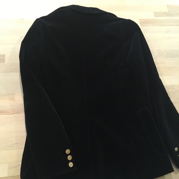 VINTAGE BURBERRY Velvet Blazer with Gold Buttons S - Picture 7 of 8
